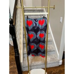 O-mighty tie-dye heart Maxi skirt lace trim lg